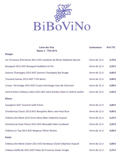 Vin de vigneron au verre Bibovino